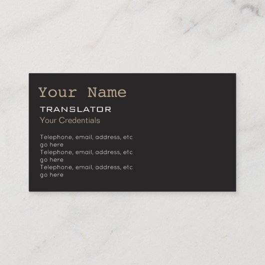 ドイツの訳者または通訳の名刺 名刺 (裏面)