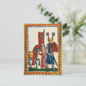 ドイツの詩人はチュートニック・ナイト中世のミニチュアとして ポストカード (スタンド正面)