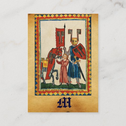 ドイツの詩人はチュートニック・ナイト中世のミニチュアとして 名刺 (裏面)