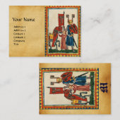 ドイツの詩人はチュートニック・ナイト中世のミニチュアとして 名刺 (正面/裏面)