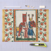 ドイツの詩人はチュートニック・ナイト中世のミニチュアとして 薄葉紙 (クラフト)