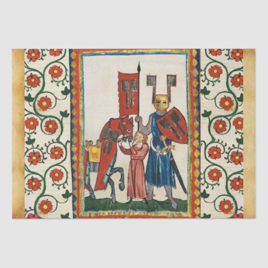 ドイツの詩人はチュートニック・ナイト中世のミニチュアとして 薄葉紙 (正面)