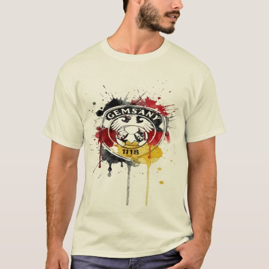ドイツの誇りウォーターカラースプラッシュ Tシャツ (正面)