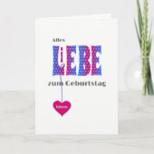 ドイツの誕生日の名前入りな名前LIEBEカード カード (正面)