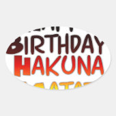 ドイツの誕生日ハクナマタタアートプリント 楕円形シール (正面)