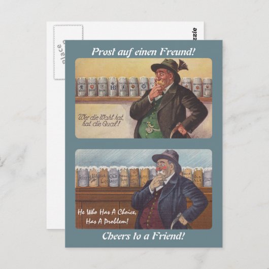 ドイツの諺のPostcrossingの友人のトーストの郵便はがき ポストカード (正面/裏面)