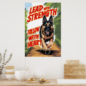 ドイツの走羊飼いの強さとハート ポスター (キッチン)