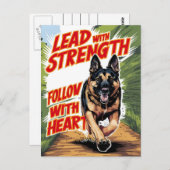 ドイツの走羊飼いの強さとハート ポストカード (正面/裏面)