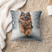 ドイツの走羊飼いの雪 クッション (ブランケット)