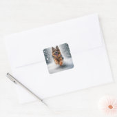 ドイツの走羊飼いの雪 スクエアシール (封筒)