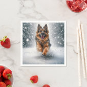 ドイツの走羊飼いの雪 スタンダードカクテルナプキン (インサイチュ)