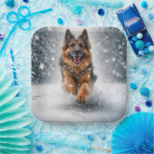 ドイツの走羊飼いの雪 ペーパープレート (パーティー)