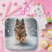 ドイツの走羊飼いの雪 ペーパープレート (パーティー)
