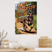 ドイツの走羊飼いハート ポスター (キッチン)