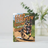 ドイツの走羊飼いハート ポストカード (スタンド正面)