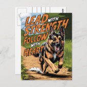 ドイツの走羊飼いハート ポストカード (正面/裏面)