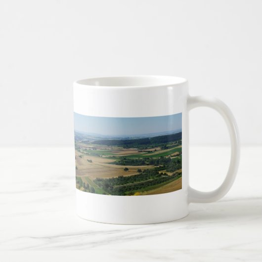 ドイツの農村風景のパノラマ コーヒーマグカップ (右)