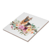 ドイツの遊羊飼いの花の陶瓦 タイル (側面)