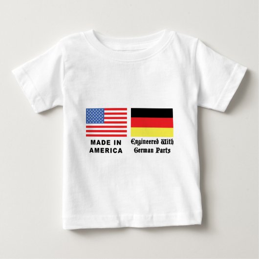 ドイツの部品が付いているアメリカで作られる ベビーTシャツ (正面)