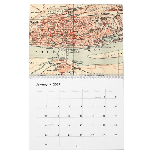 ドイツの都市カレンダー カレンダー (1月 2027)