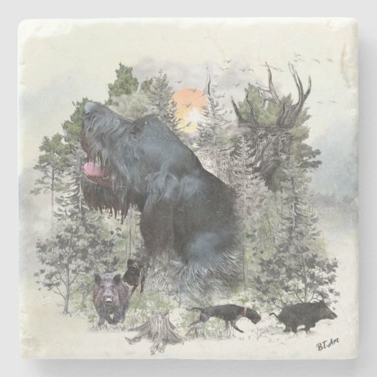 ドイツの金髪のポインタ ストーンコースター (正面)