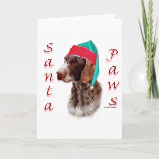 ドイツの金髪のポインタSanta Paws シーズンカード (正面)
