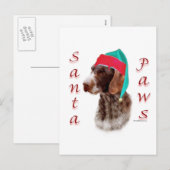 ドイツの金髪のポインタSanta Paws シーズンポストカード (正面/裏面)