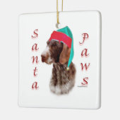 ドイツの金髪のポインタSanta Paws セラミックオーナメント (左)