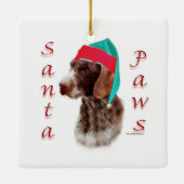 ドイツの金髪のポインタSanta Paws セラミックオーナメント (裏面)