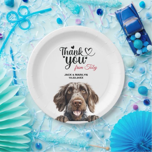 ドイツの金髪の指針犬のウェディングレセプション ペーパープレート (パーティー)