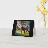 ドイツの金髪の指針犬 カード (黄色い花)