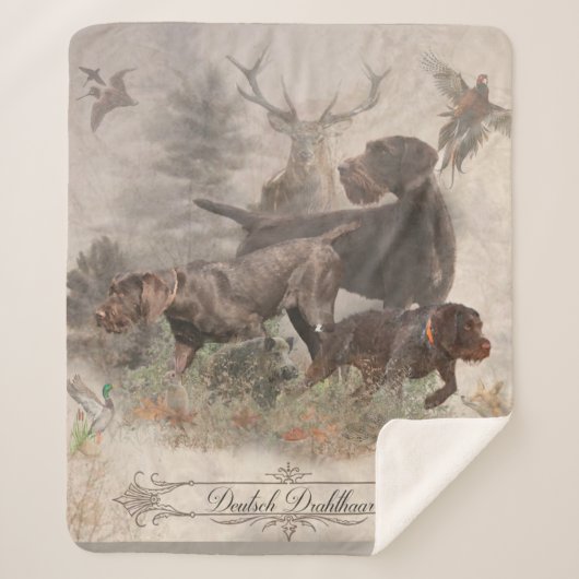 ドイツの金髪ポインタのタペストリー屋外ピロー シェルパブランケット (正面)