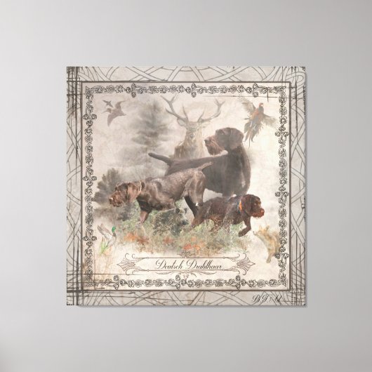 ドイツの金髪ポインタフェイクタペストリアキャンバスPr キャンバスプリント (正面)