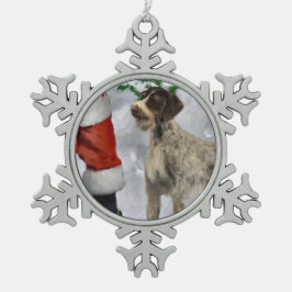 ドイツの金髪ポインタークリスマス スノーフレークピューターオーナメント