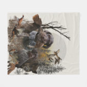 ドイツの金髪ポインタータペストリー装飾用クッション フリースブランケット (正面(横))