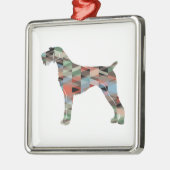 ドイツの金髪ポインタ図形シルエットプレイド メタルオーナメント (左)