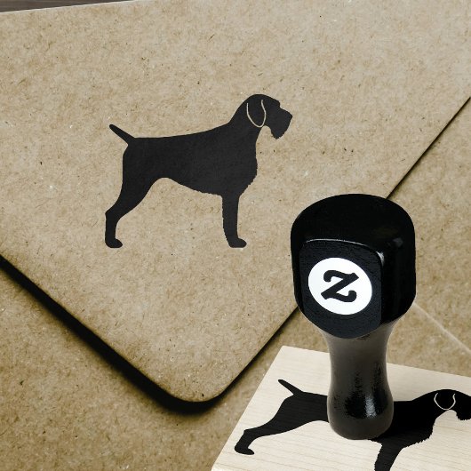 ドイツの金髪ポインタ犬の毛のシルエット ラバースタンプ