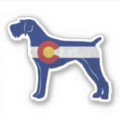 ドイツの金髪ポインタ・コロラド州旗 シール (正面)