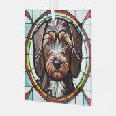 ドイツの金髪ポインタ「ステンドグラス」 ガラスオーナメント (正面左)