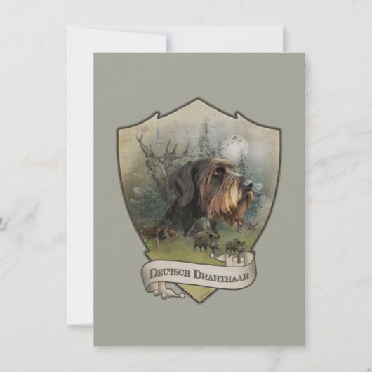 ドイツの金髪ポインタ、ボア狩り カード (正面)