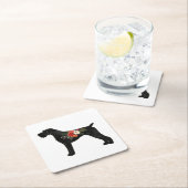 ドイツの金髪ポインタBohoフローラシルエット スクエアペーパーコースター (インサイチュ)