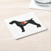 ドイツの金髪ポインタBohoフローラシルエット スクエアペーパーコースター (アングル)