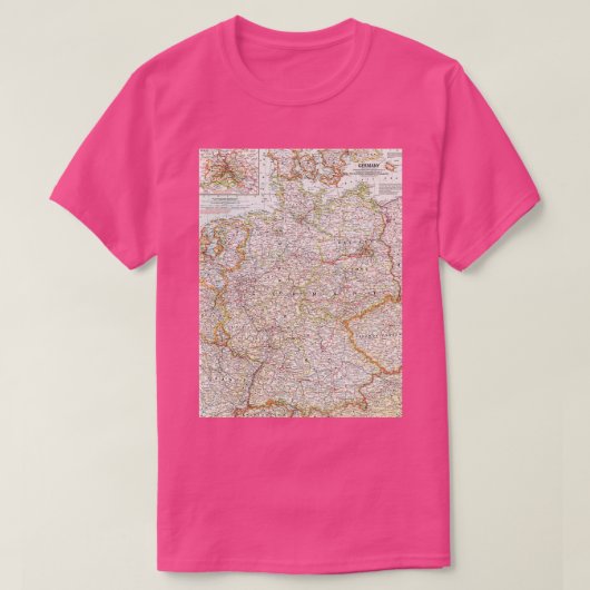 ドイツの鉄道地図16k tシャツ (デザイン正面)