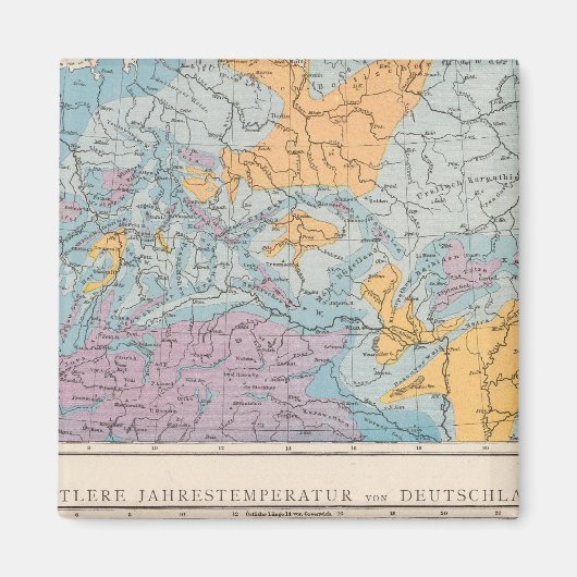 ドイツの降雨地図 マグネット (正面)