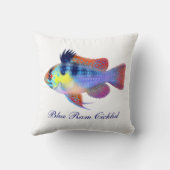 ドイツの青いラムのシクリッド魚の枕 クッション (裏面)