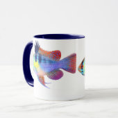 ドイツの青いラムの小びとのシクリッドのマグ マグカップ (正面左)