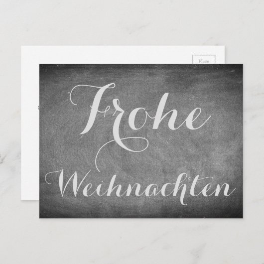 ドイツの黒板のタイポグラフィのメリークリスマス シーズンポストカード (正面/裏面)