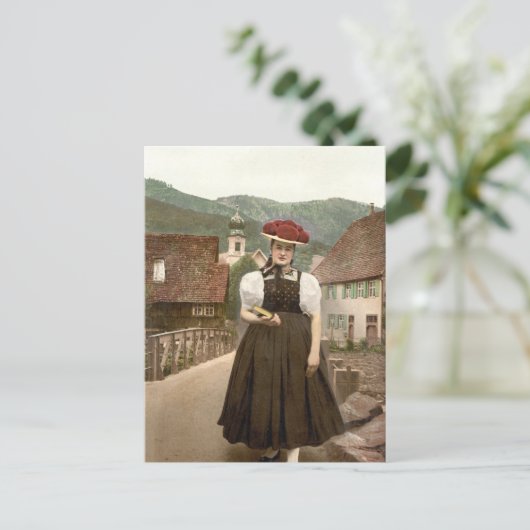 ドイツの黒森の女の子(1900年) ポストカード (スタンド正面)