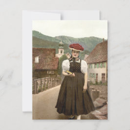 ドイツの黒森の女の子（1900年） ポストカード