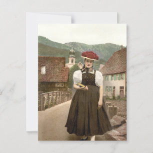 ドイツの黒森の女の子(1900年) ポストカード